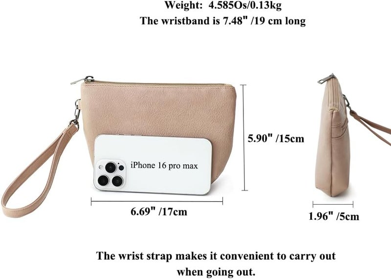 BBORGDC Small Wristlet Wallets for Women, Zip Clutch Bag with Wristlet Pouch, 3-Zipper Original Design - Image 2